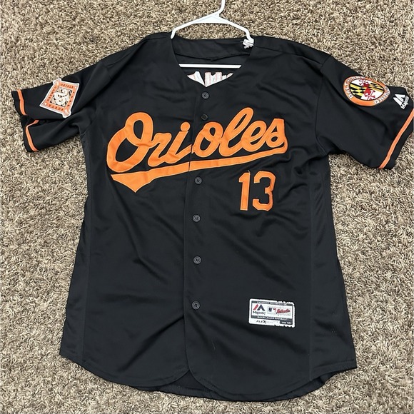 Special Ed. Vintage Majestic Baltimore Orioles #13 Marchado Black Jersey Size 44